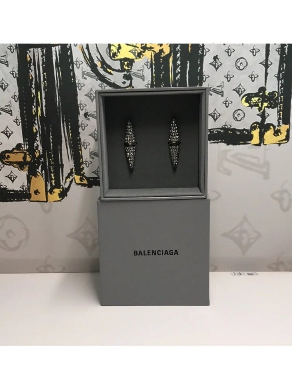 Balenciaga Double-Ended Crystal-Pavé Earrings – New & 100% Authentic - Picture 9 of 9